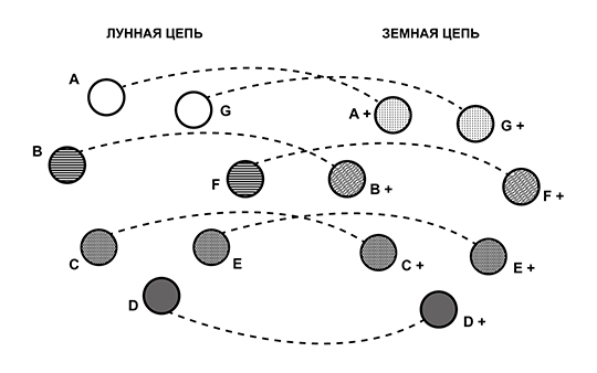 Схема № 5. Лунная и Земная Планетарные Цепи